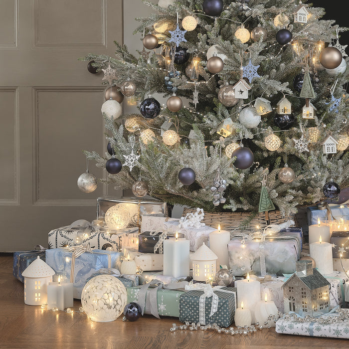 10 Star Topped Christmas Tree Glass Bottle LED Fairy Lights
