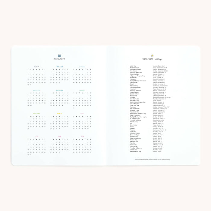 2026-2027 Softcover Monthly Simplified Planner - Happy Stripe