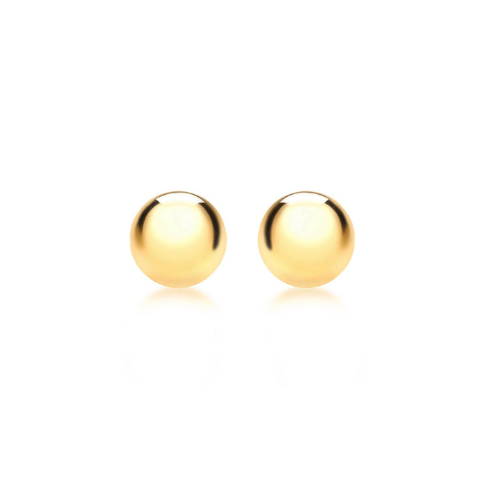 9K Yellow Gold 8mm Ball Stud Earrings