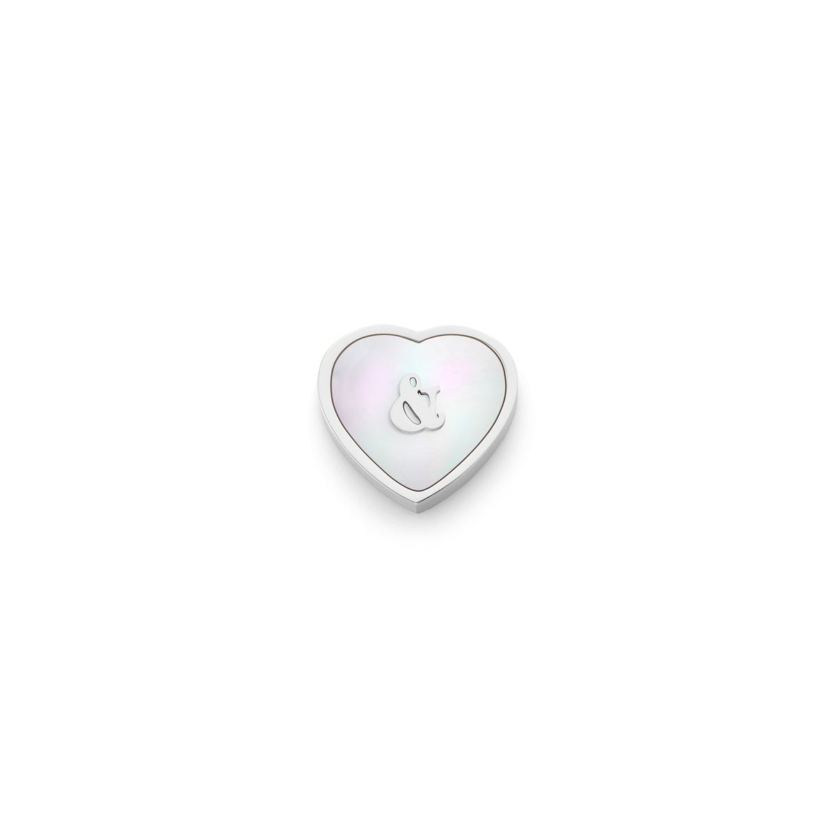 Pearl Heart Charms (Silver) - &