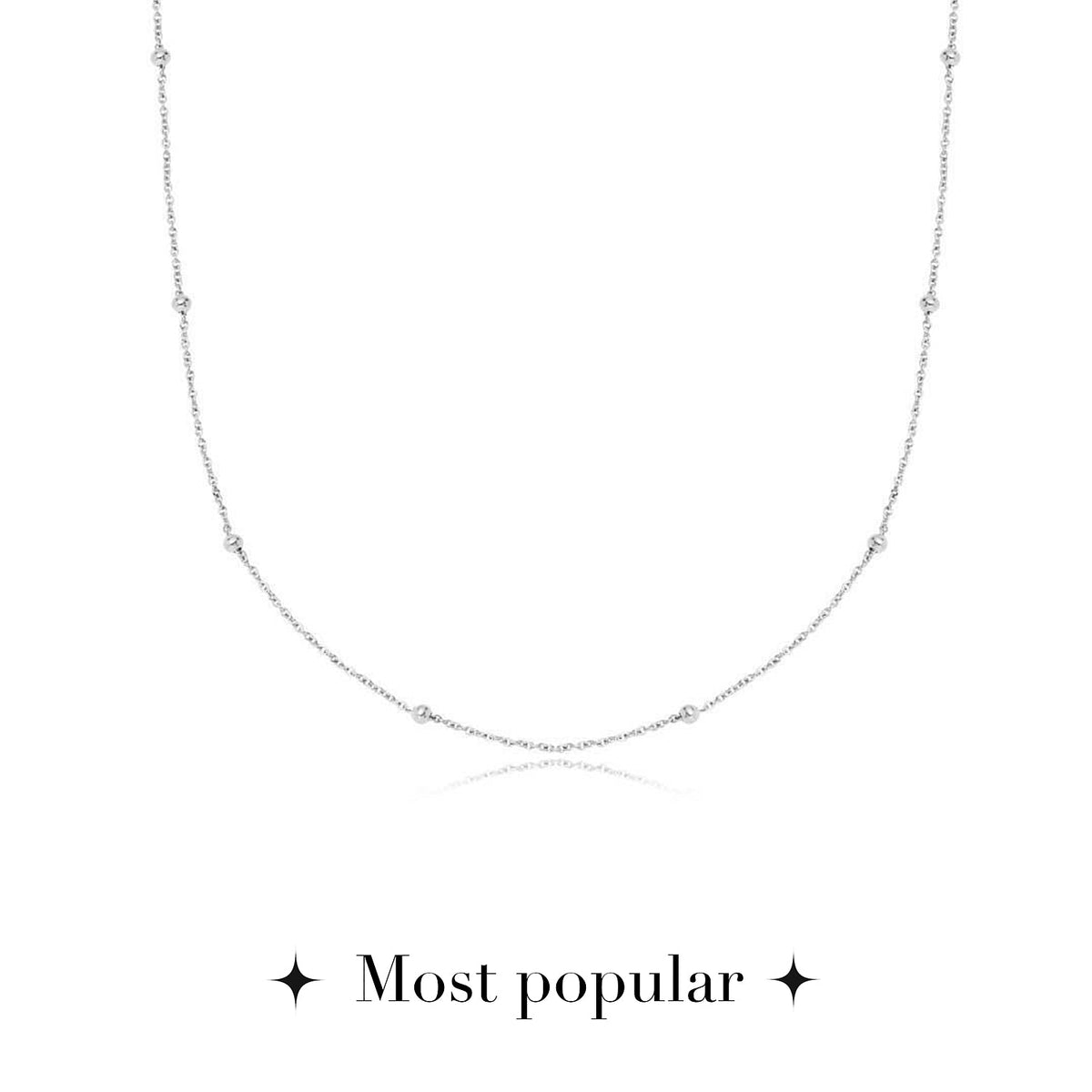 Layering Sphere Chain Necklace (Silver)