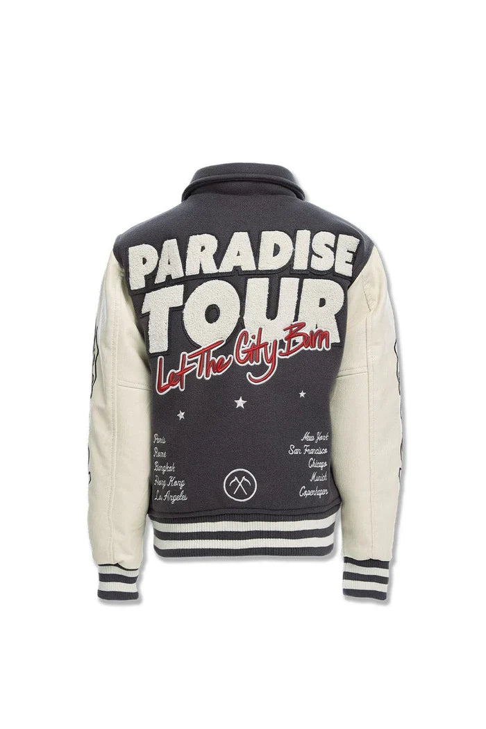 Kids Paradise Tour Varsity Jacket (Off Black) 91632B