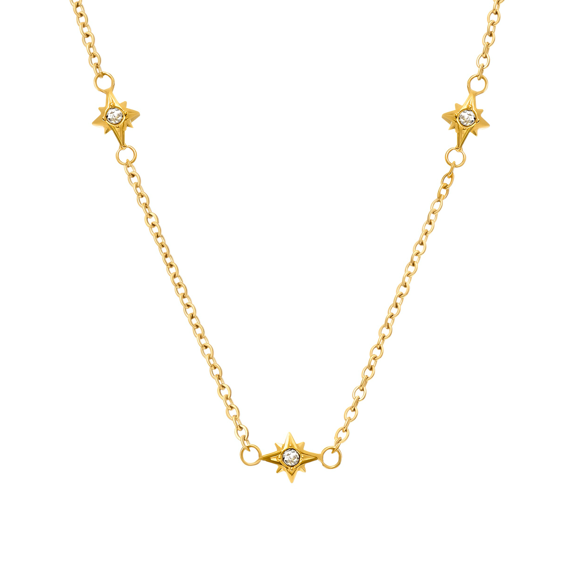 Double Fingerprint Heart Token Necklace (Gold)