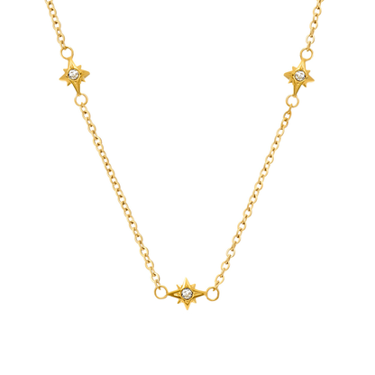 Double Heart Token Fingerprint Necklace (Gold & Silver)