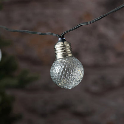 10 Faceted Globe Festoon Outdoor Micro LED Lights