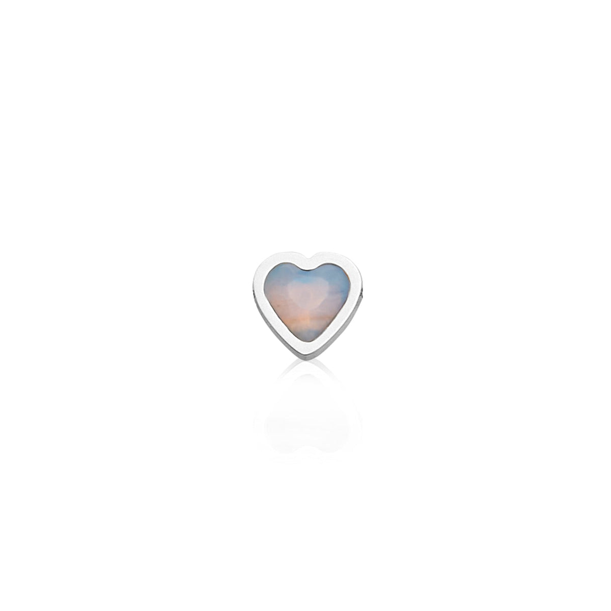Mini Heart Birthstone Bracelet (Silver)