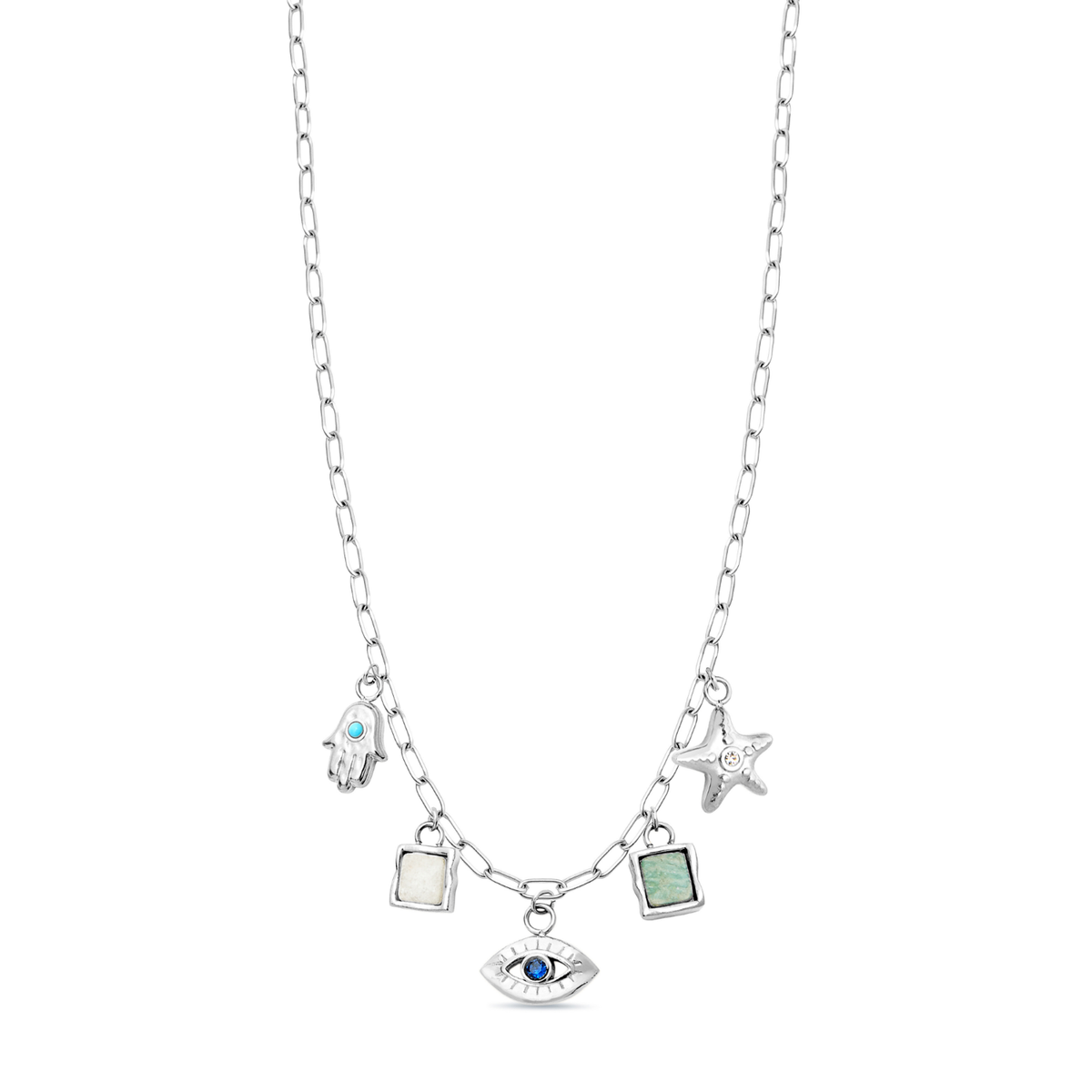 Made Mine Ocean Charm Necklace (Silver)