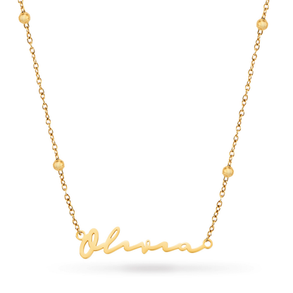 Fine Signature Name Necklace (Gold)