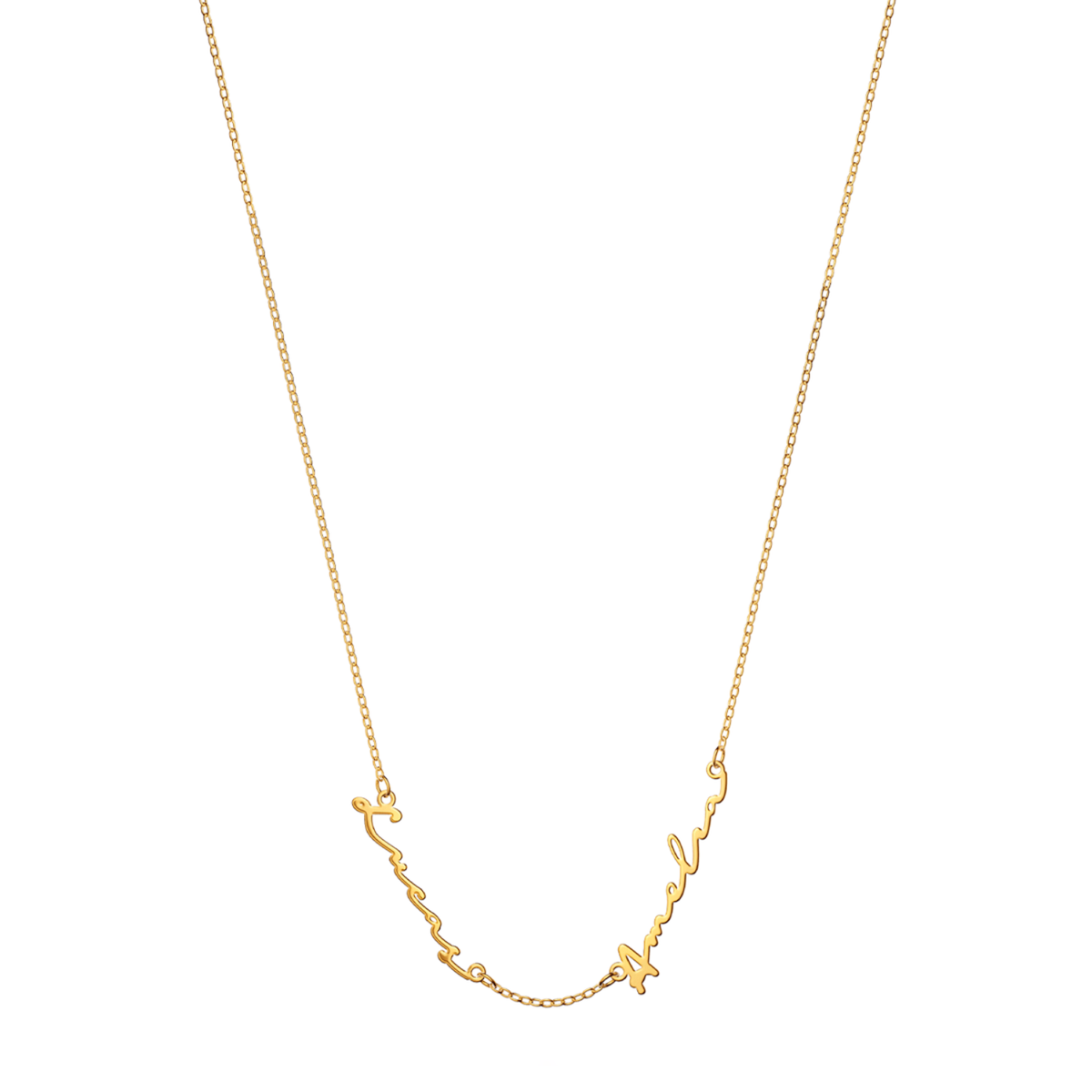 Multi Signature Name Necklace (Gold)