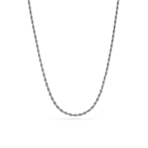 Small Rope Chain Necklace (Silver)