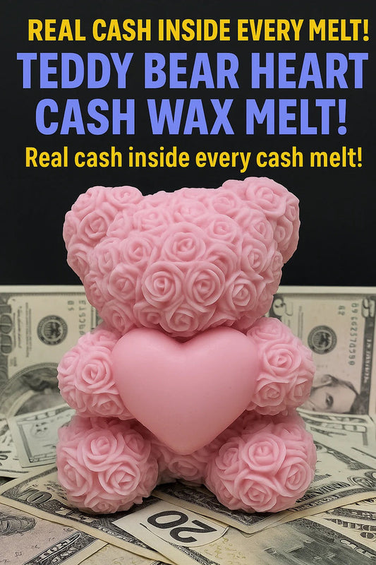 2-Pack Giant Teddy Bear Holding Heart Cash Wax Melt