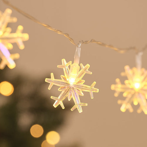 20 Iridescent Snowflake LED Fairy Lights
