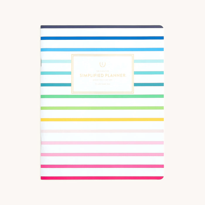 2026-2027 Softcover Monthly Simplified Planner - Happy Stripe