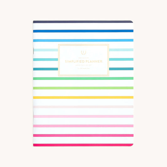 2026-2027 Softcover Monthly Simplified Planner - Happy Stripe