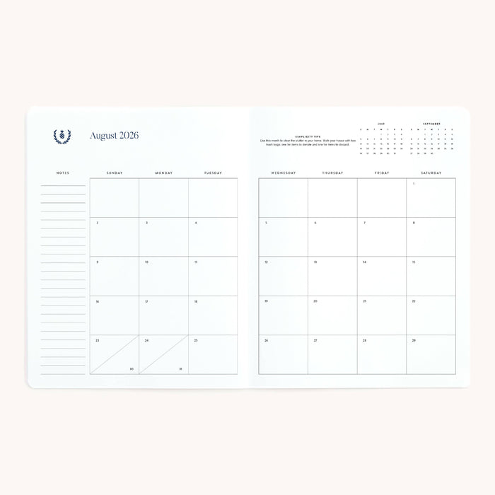 2026-2027 Softcover Monthly Simplified Planner - Happy Stripe