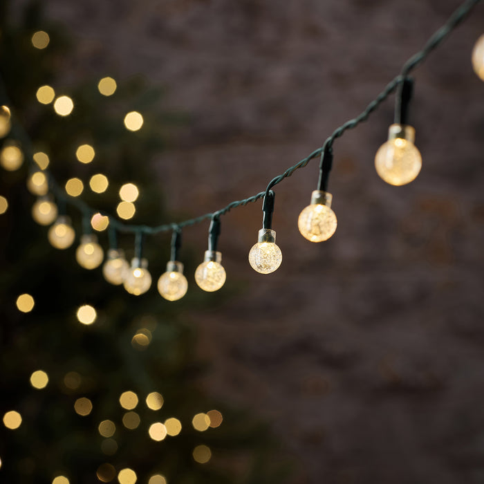 50 Dual Colour Bubble Berry Outdoor Fairy Lights on Green Cable