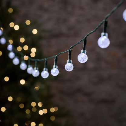 50 Dual Colour Bubble Berry Outdoor Fairy Lights on Green Cable