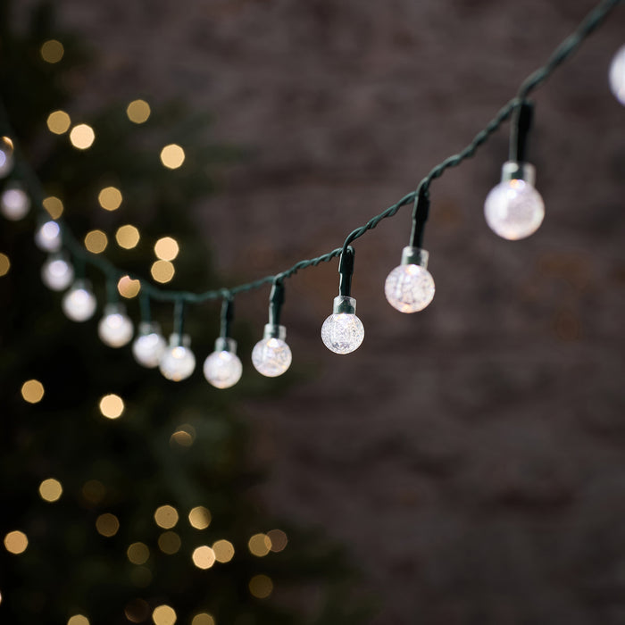 50 Dual Colour Bubble Berry Outdoor Fairy Lights on Green Cable