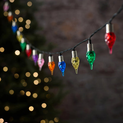 50 Vintage Multi Coloured Teardrop Outdoor LED Fairy Lights