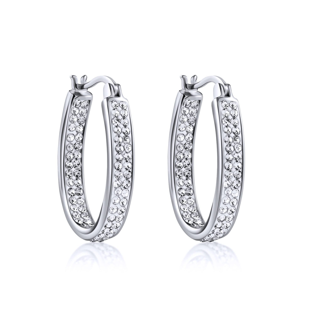 18K Gold Plated Austrian Crystal Hoop Earrings