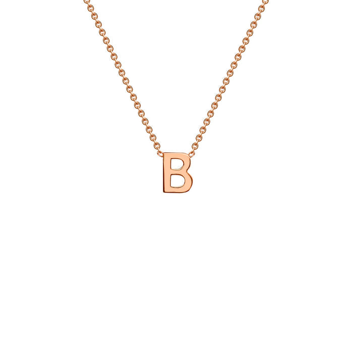 9K Rose Gold 'B' Initial Adjustable Letter Necklace 38/43cm