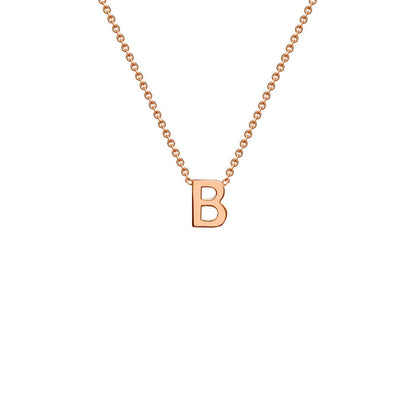 9K Rose Gold 'B' Initial Adjustable Letter Necklace 38/43cm