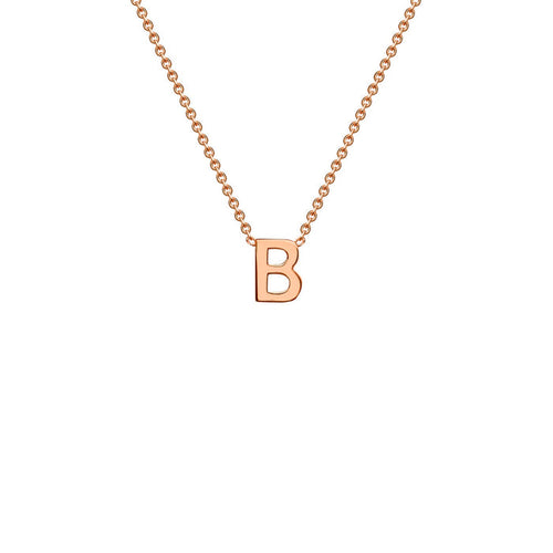 9K Rose Gold 'B' Initial Adjustable Letter Necklace 38/43cm