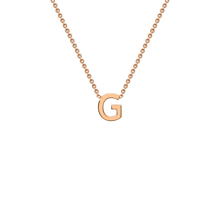 9K Rose Gold 'G' Initial Adjustable Letter Necklace 38/43cm