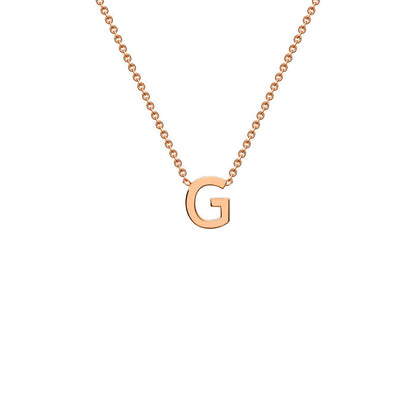 9K Rose Gold 'G' Initial Adjustable Letter Necklace 38/43cm
