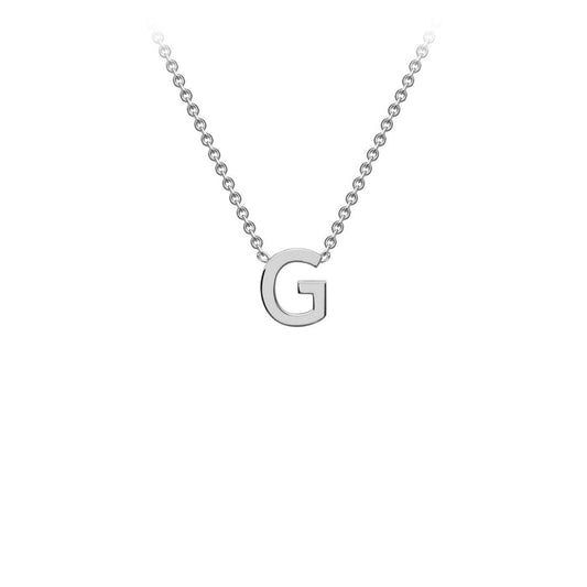 9K White Gold 'G' Initial Adjustable Letter Necklace 38/43cm