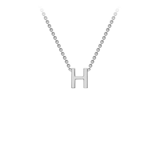 9K White Gold 'H' Initial Adjustable Letter Necklace 38/43cm