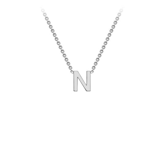 9K White Gold 'N' Initial Adjustable Letter Necklace 38/43cm