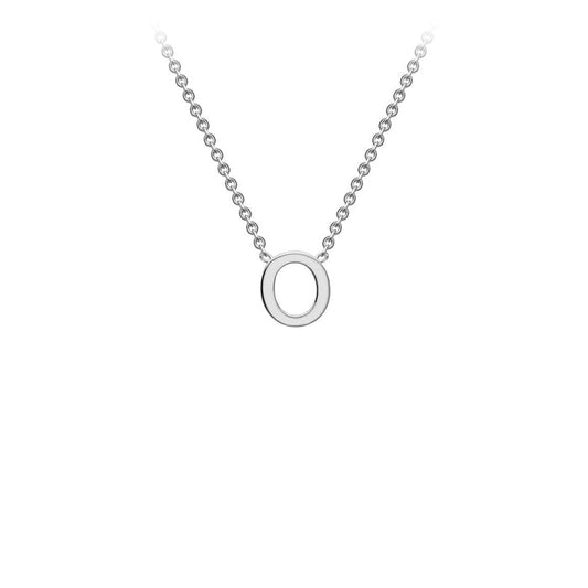 9K White Gold 'O' Initial Adjustable Letter Necklace 38/43cm