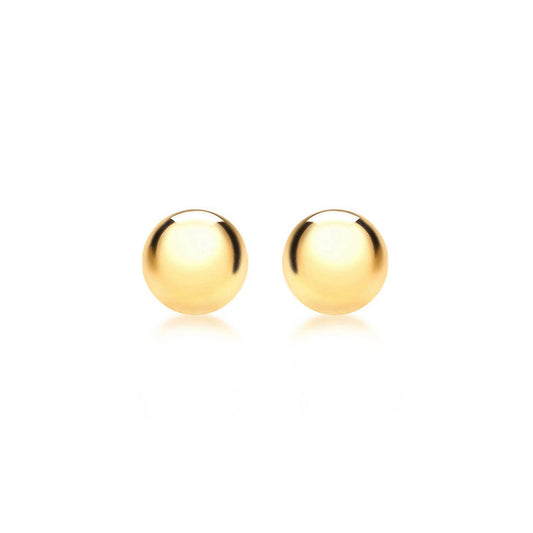 9K Yellow Gold 8mm Ball Stud Earrings