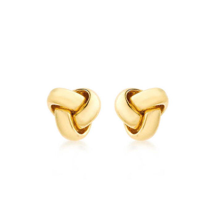 9K Yellow Gold 8mm Knot Stud Earrings