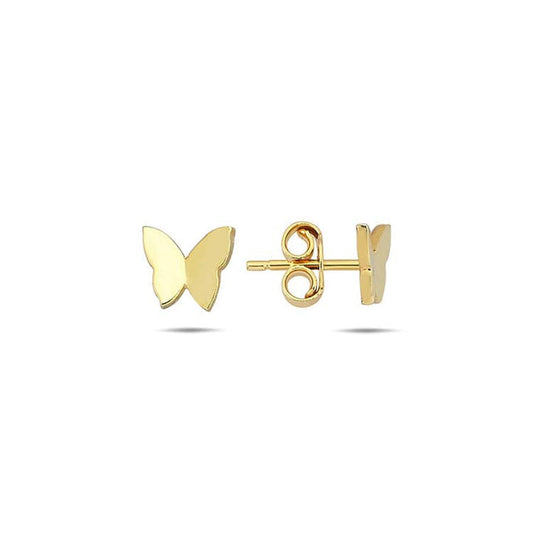 9K Yellow Gold Butterfly Stud Earrings