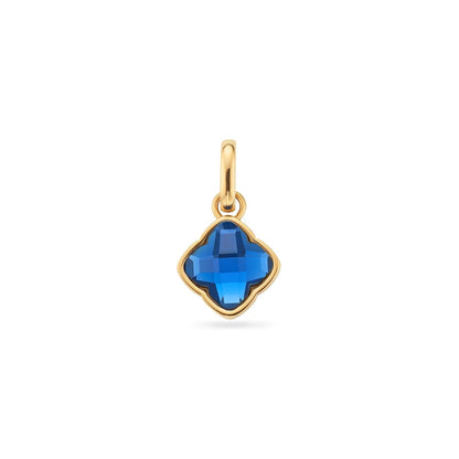 Faceted Birthstone Clover Pendant (Gold)