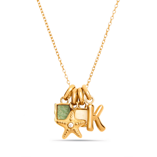 Ocean Cluster Pendant Necklace (Gold)