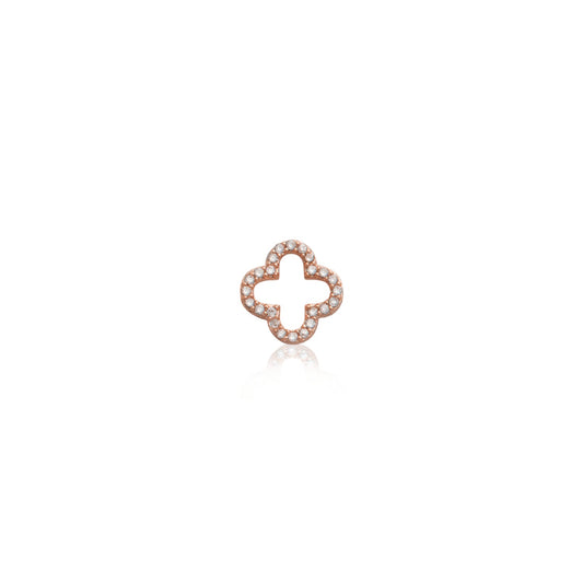 Made Mine Charms - Crystal Clover Charm (Rose Gold)