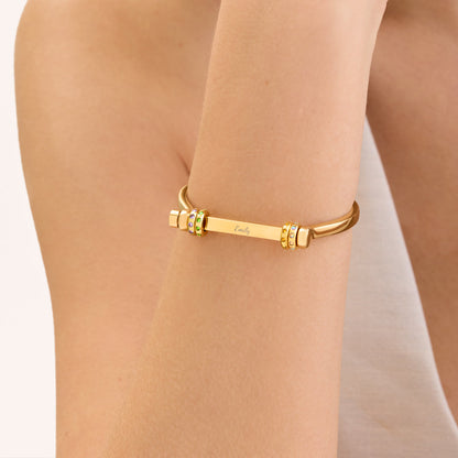 Personalised Confetti Charm Bangle (Gold)