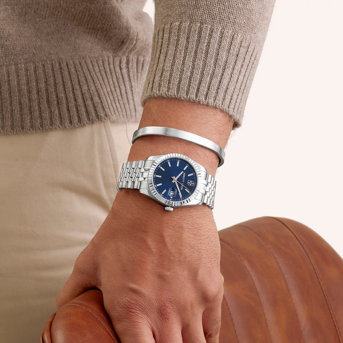 Custom Fingerprint Memento Cuff Bangle (Silver)