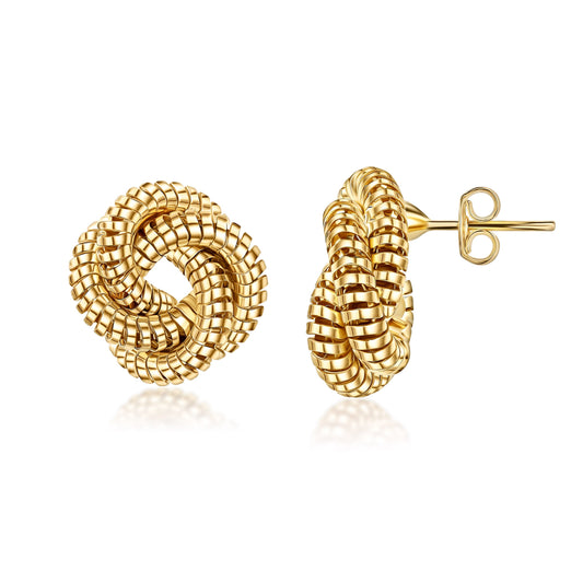 18K Gold Plated Twisted Knot Earrings