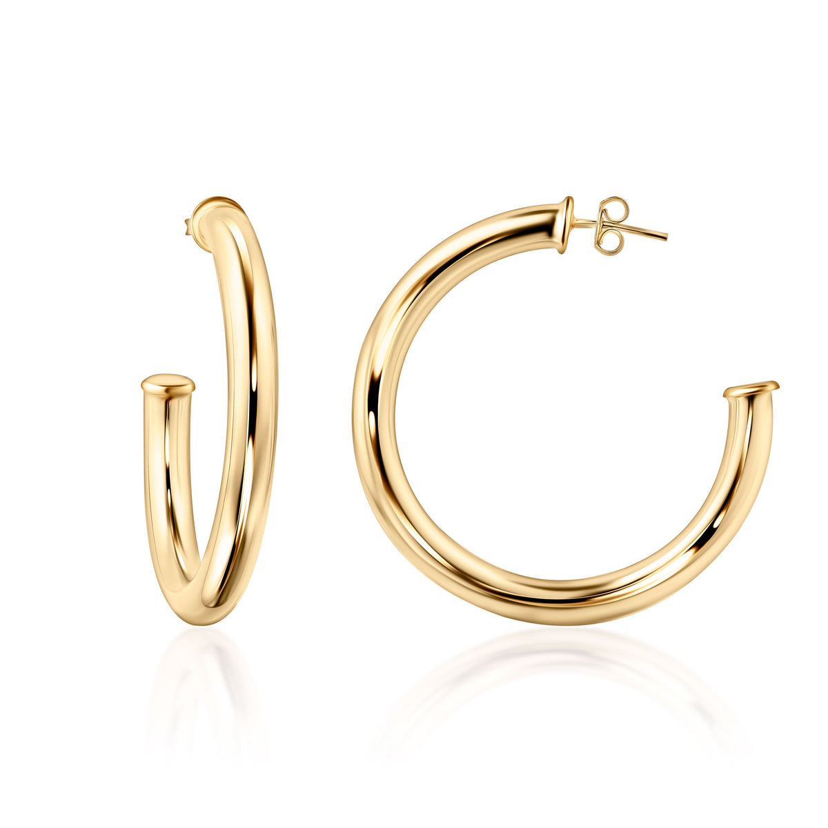 18K Gold Plated Chunky Open Hoop Earrings