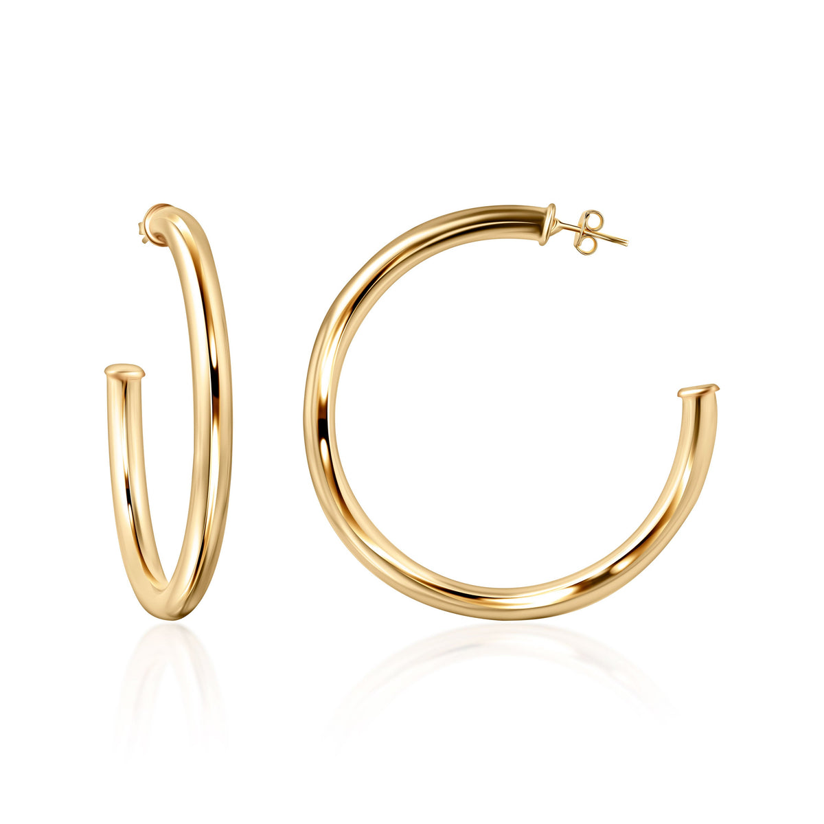 18K Gold Plated Chunky Open Hoop Earrings