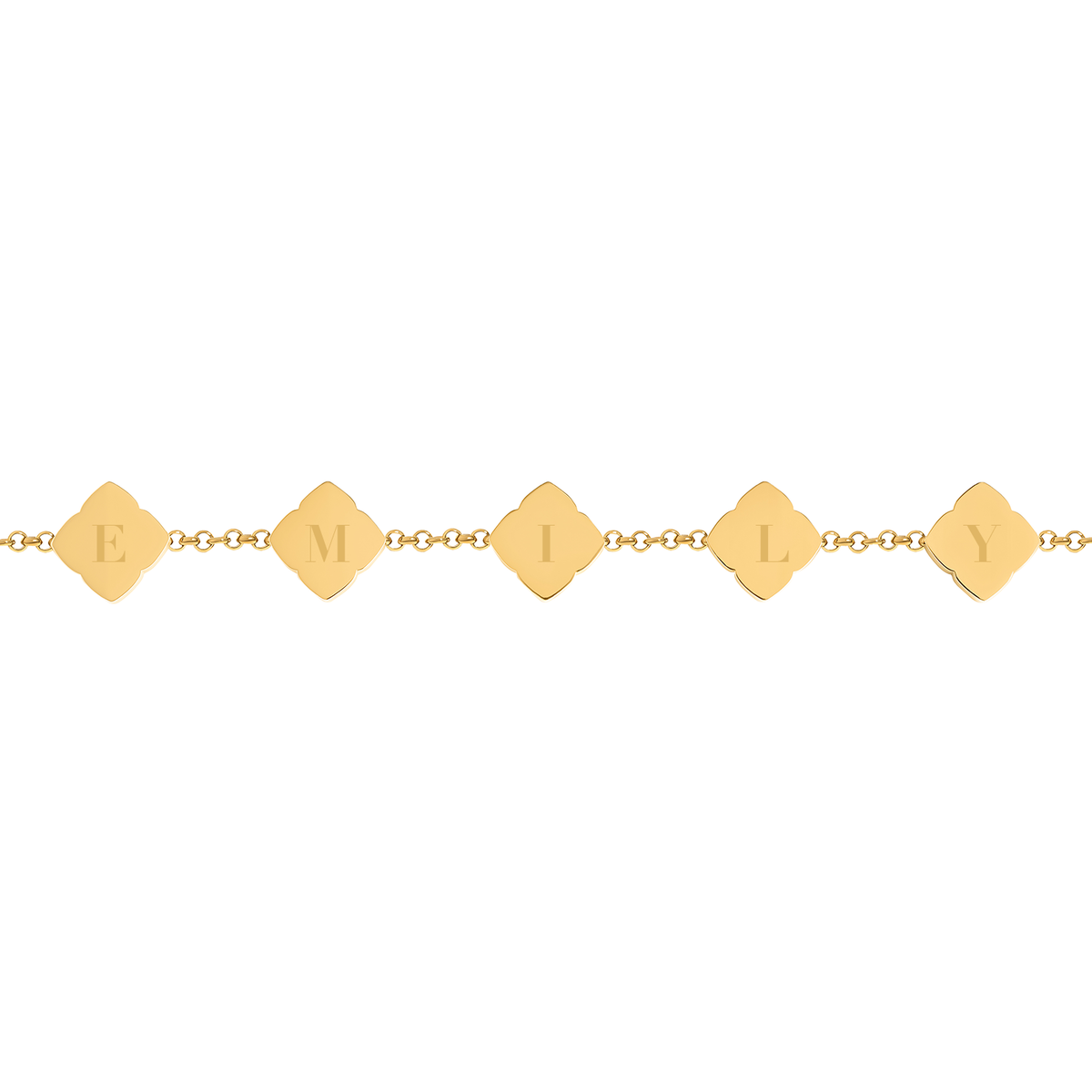Blue Lace Agate Clover Bracelet (Gold)