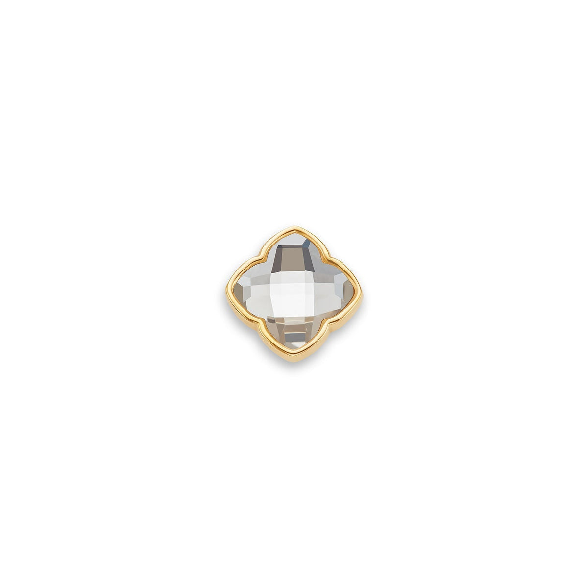 Faceted Birthstone Clover Pendant (Gold)