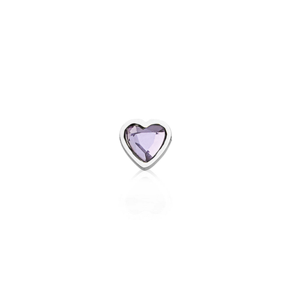 Mini Heart Birthstone Bracelet (Silver)