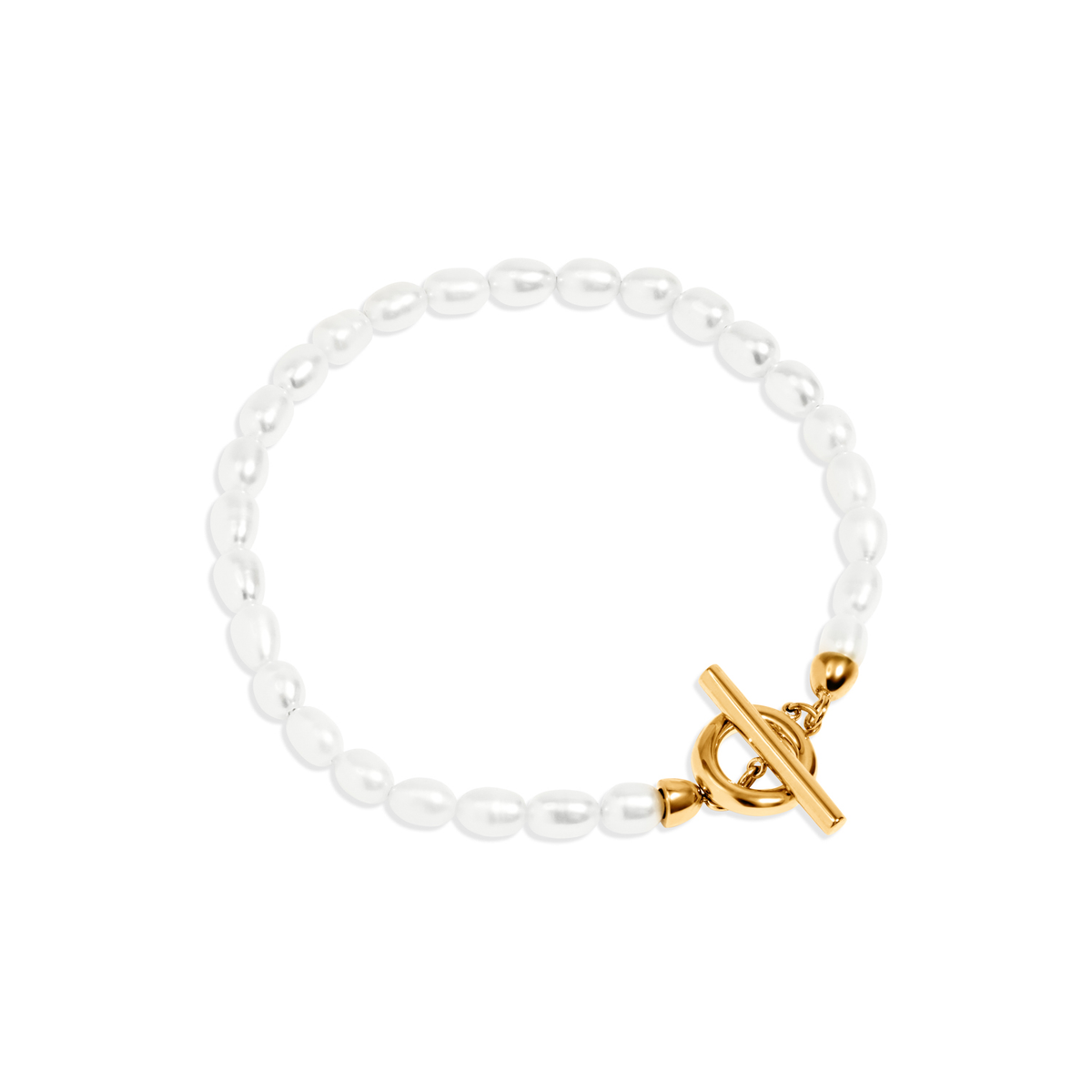 Oval & Pearl Watch Set (Gold)