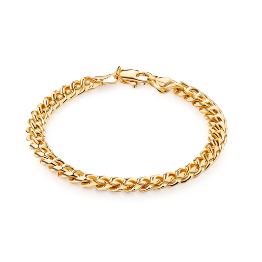 18K Gold Plated Miami Cuban Link Bracelet 6mm Thick