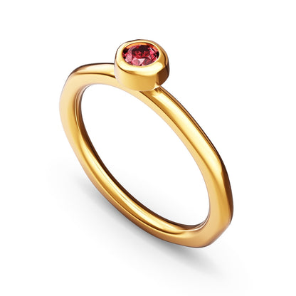 Fine Molten Organic Birthstone Ring (Gold)